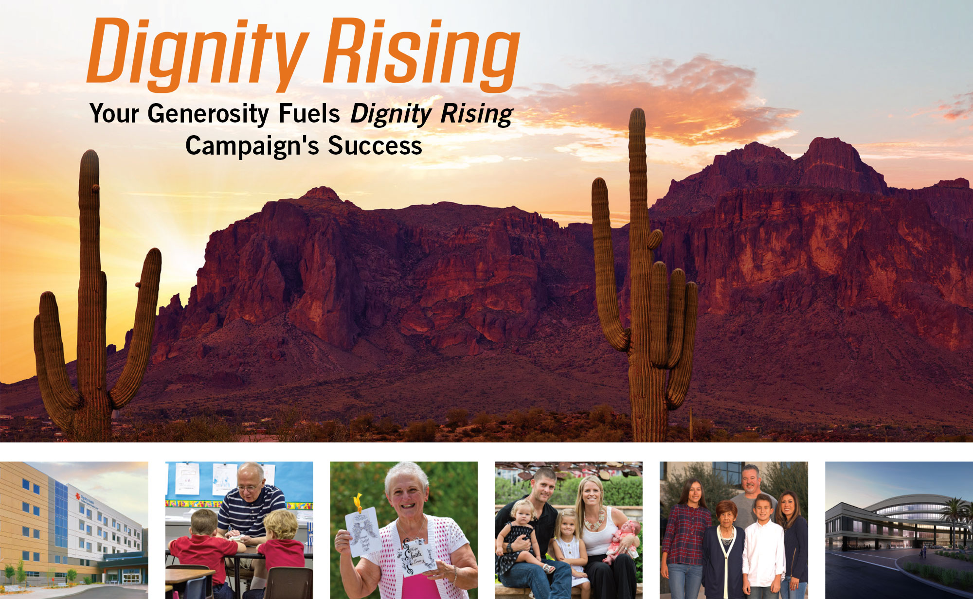 Dignity Rising Close Campaign Top Image of Desert and text