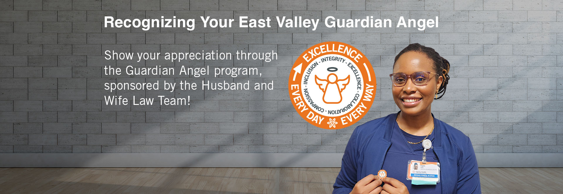 Guardian Angel with female provider and text