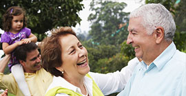 senior couple smiling