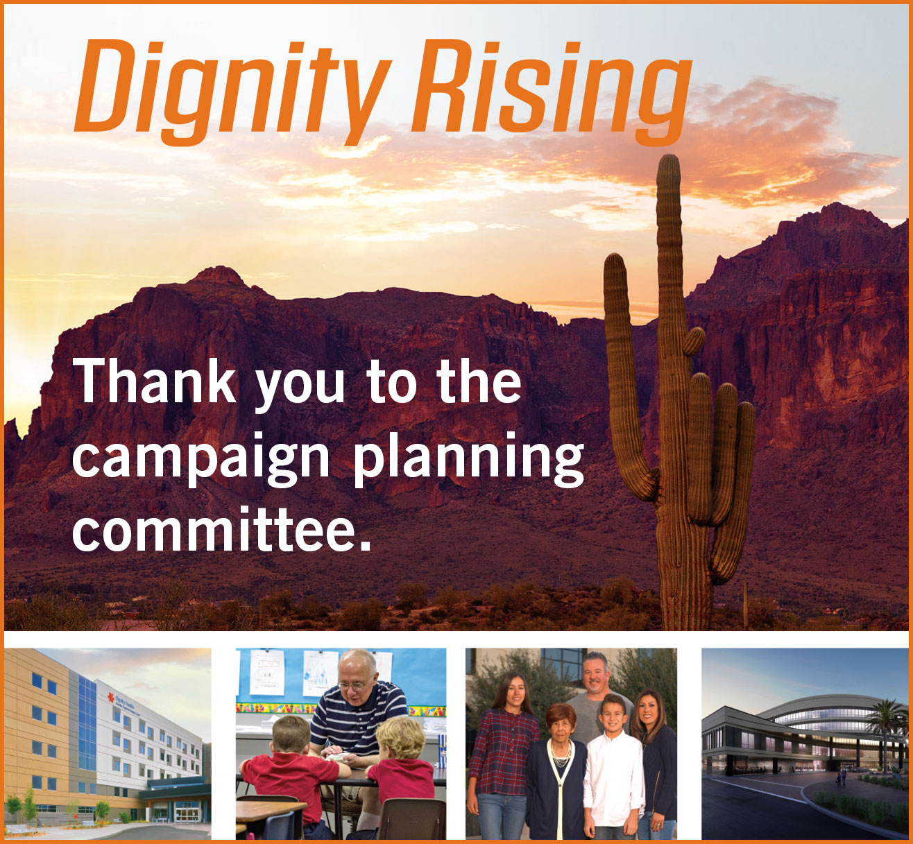 Dignity Rising Close Campaign Top Image of Desert and text