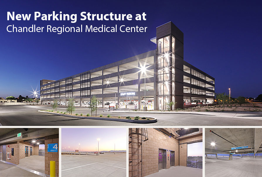 Chandler Regional Medical Center parking structure photo collage