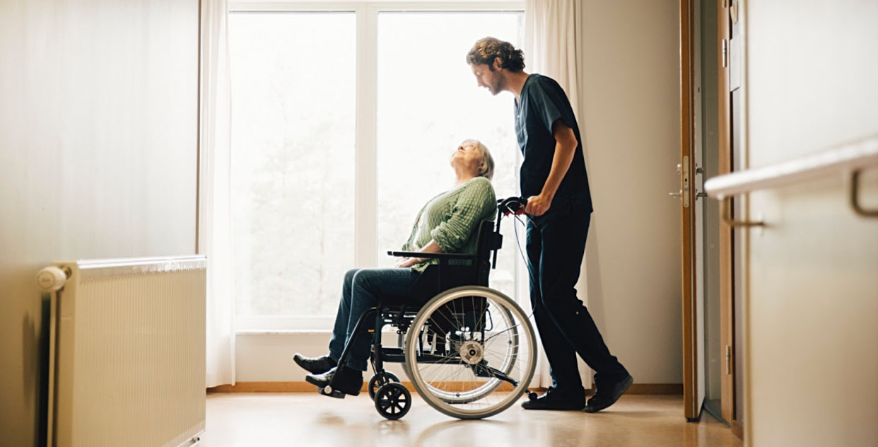 Senior woman in wheelchair