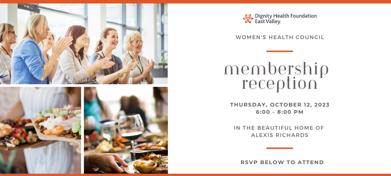 Women's Health Council Membership Graphic with text and pictures of people clapping and food and wine. Women's Health Council Membership Graphic with text and pictures of people clapping and food and wine.